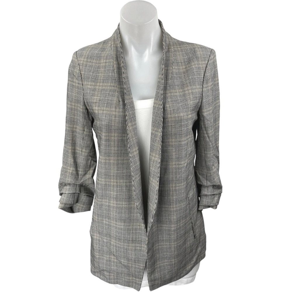 Aritzia Babaton |  Plaid Open Front Power Blazer - Size 6